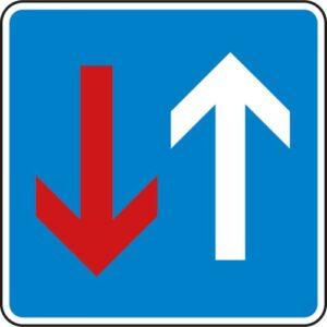 Verkehrszeichen 308, Vorrang v. d. Gegenverkehr