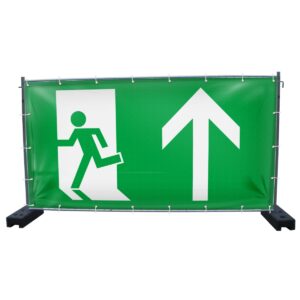 Mobilzaun, Notausgangsbanner, OBEN/GERADE