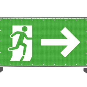 Mobilzaun, Notausgangsbanner, RECHTS