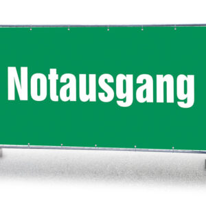 Mobilzaun, Notausgangsbanner