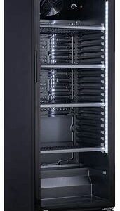 Flaschenkühlschrank, Glastüre, schwarz, LED beleuchtet